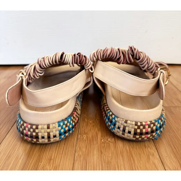 ULLA JOHNSON Alba Fringe Platform Sandals Leather Boho Slides 38 - Picture 6 of 8